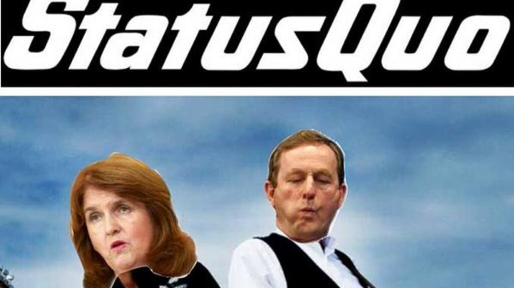 Tweeted by the AAA’s Paul Murphy, he scored a more palpable hit with this picture of Enda and Joan as guitar-wielding members of Status Quo.