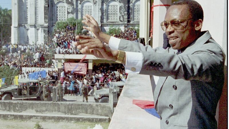 Brian Moore’s novel No Other Life is loosely based on the real-life figure of Jean-Bertrand Aristide, the priest turned president of Haiti. Photograph: Sue Ogrocki / Reuters