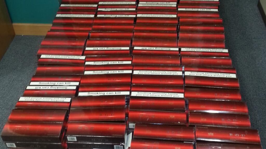 RGD brand cigarettes which were seized by customs in Dublin Airport last Friday. Photograph: Revenue