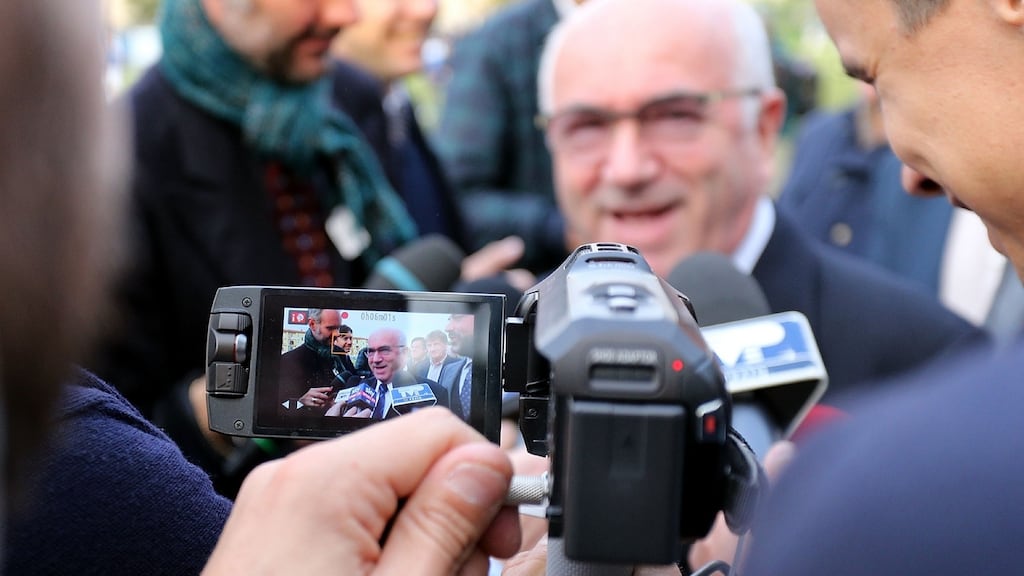 Carlo Tavecchio president of FIGC during the unveiling of the new Italian Football Federation training centre last month. Photograph: Gabriele Maltinti/Getty Images