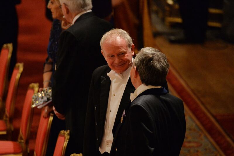Martin McGuinness, Deputy First Minister Northern Ireland , at the banquet held at Windsor Castle during the state visit of President Higgins, 2014.
Photograph: Alan Betson / The Irish Times
