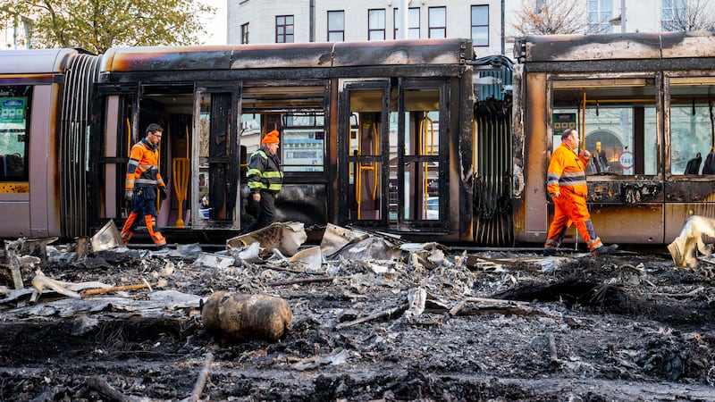 Man who started fire on Luas during Dublin riots jailed for three years