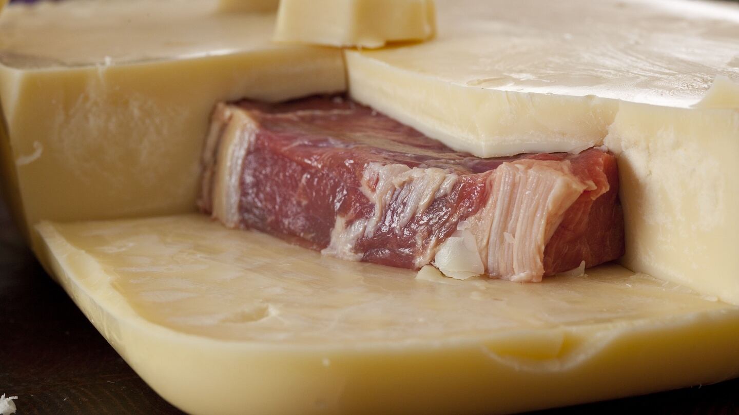 The beef, 98 per cent of which comes from Sean Kelly’s  own farm, spends 28 days hanging, plus a further 28 days encased in suet, Photograph by David Ruffles