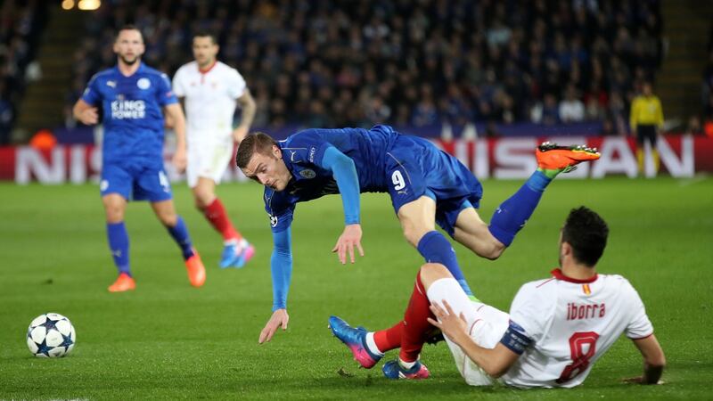 The Leicester striker hassled and harried for the whole game. Photo: Nick Potts/PA Wire
