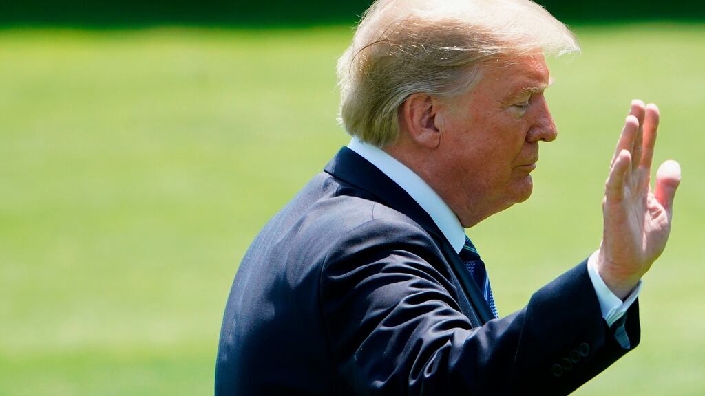 US president Donald Trump: met with secretary of state Mike Pompeo and national security adviser John Bolton on Friday morning. Photograph: Mandel Ngan/AFP/Getty Images