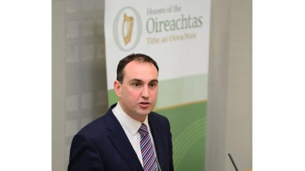 Fianna Fail's Senator Marc McSharry speaks at the publication of the party's policy document on suicide prevention. Photograph: Bryan O'Brien.