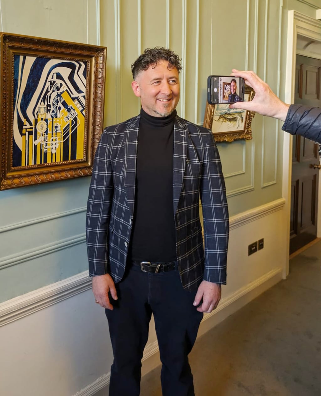Francis Noel Duffy, Green TD for Dublin, at the launch of his painting exhibition Into The Light on Tuesday night in the Irish Architectural Archive