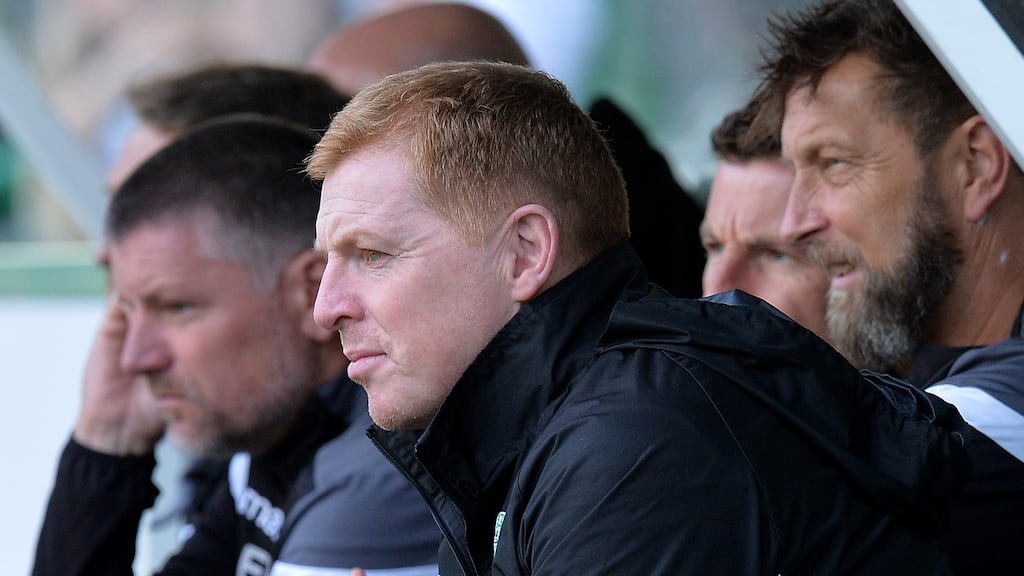 Neil Lennon: “I am sorry to see Martin go because he had such a huge influence on my career, 10 years I played under him.” Photograph:y Mark Runnacles/Getty Images