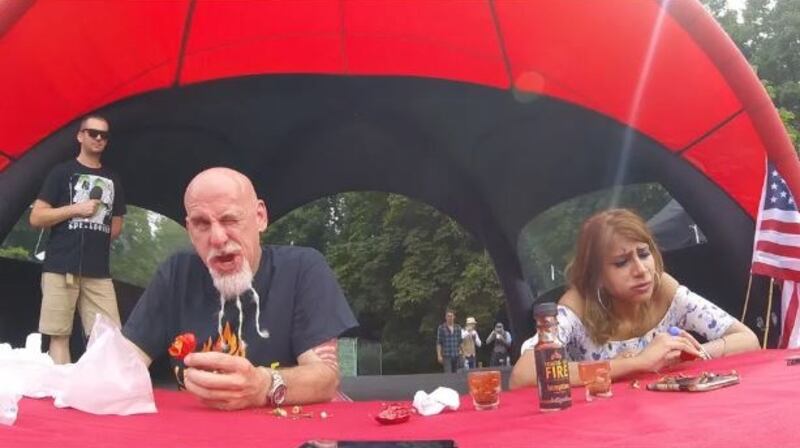 Johnny Scoville and Shahina Waseem during a competition. Photograph: League of Fire