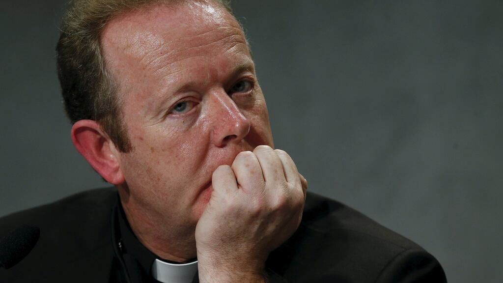 Archbishop Eamon Martin attends a news conference at the end of a morning session of the synod on the family at the Vatican. Photograph: Alessandro Bianchi/Reuters