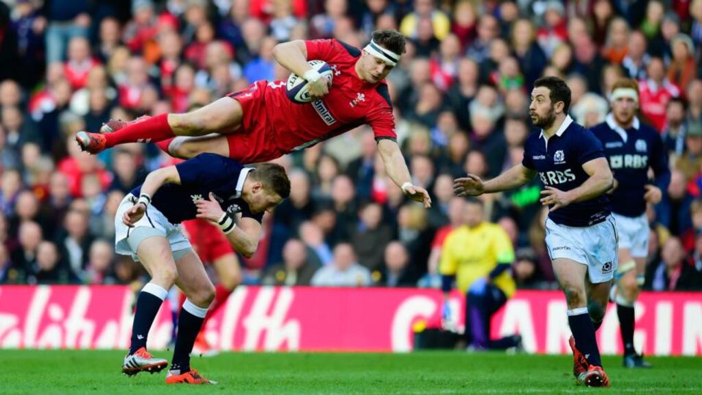 Scotland’s Finn Russell has had his appeal against a two-week ban turned down after he took out opposite number Dan Biggar in the air. (Photo by Stu Forster/Getty Images)