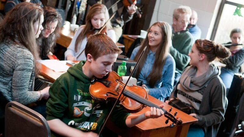 Session: students play in the school’s dining room