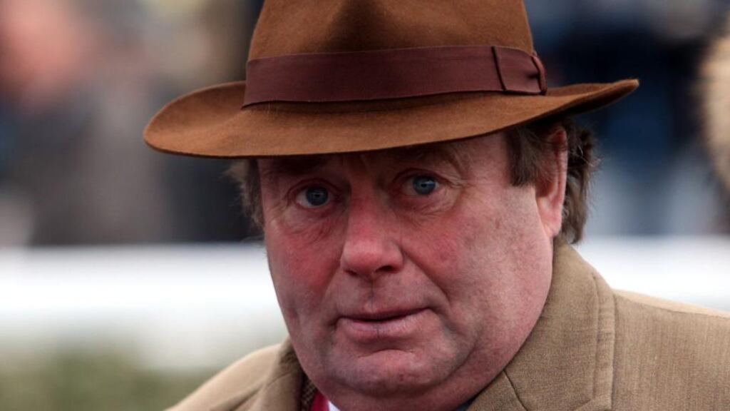 Trainer Nicky Henderson was in great form at Newbury yesterday.