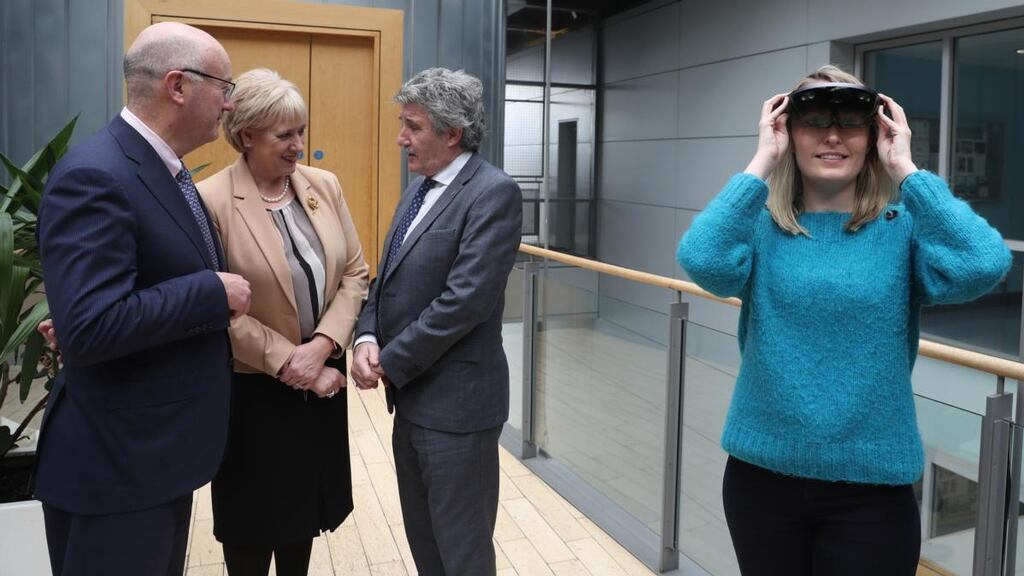 Minister for Business Heather Humphreys and Minister of State for Training John Halligan at the announcement of the investment of more than €100 million in six new SFI centres for research training.