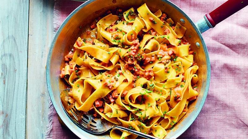 Smoked sausage stroganoff.