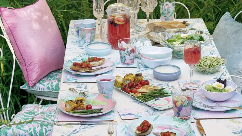Some old-fashioned florals from Laura Ashley brings life to your outdoor furniture.