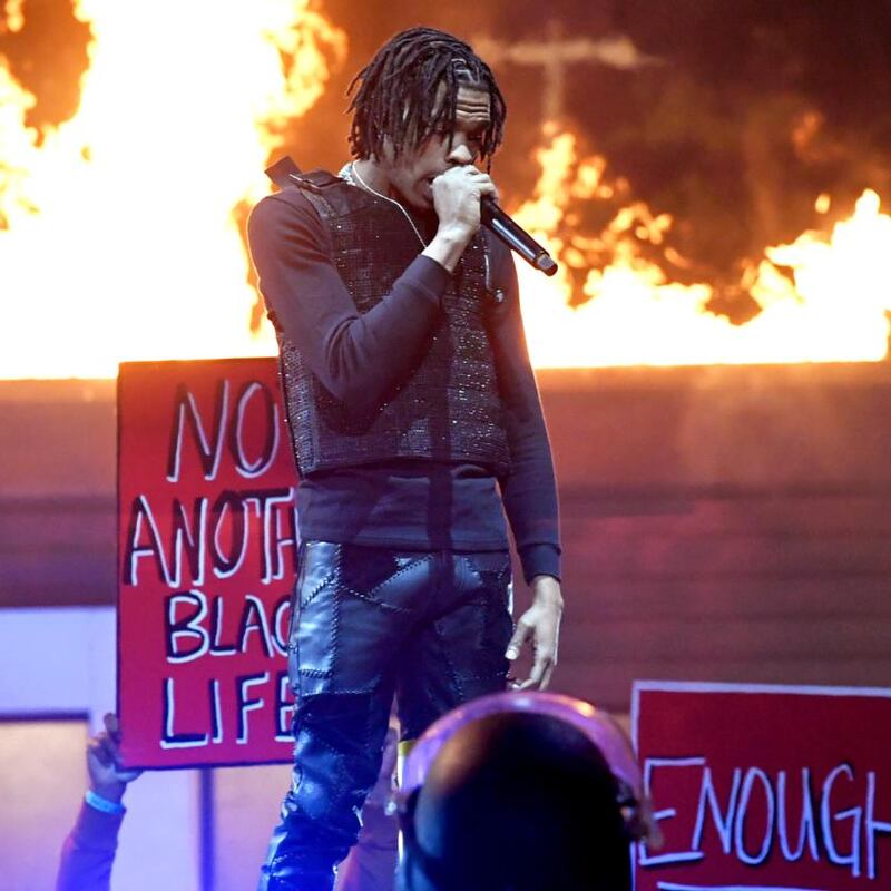 Lil Baby performs at the 63rd Annual Grammy Awards. Photograph: Kevin Winter/Getty