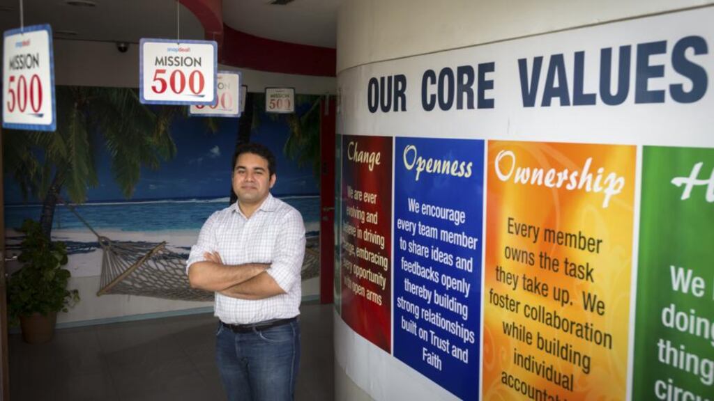 Kunal Bahl, one of the founders of Snapdeal, an Indian e-commerce website, in New Delhi. The swift rise of Indian e-commerce – Snapdeal and at least half a dozen other leading Indian shopping sites have recently announced major fundraisings – has captured the attention of international investors. Photograph: Graham Crouch/New York Times