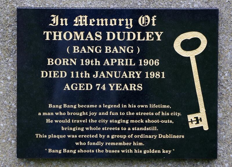 The plaque in memory of Bang Bang, at St Joseph’s Rosmininians, Drumcondra. Photograph: Colin Keegan/Collins