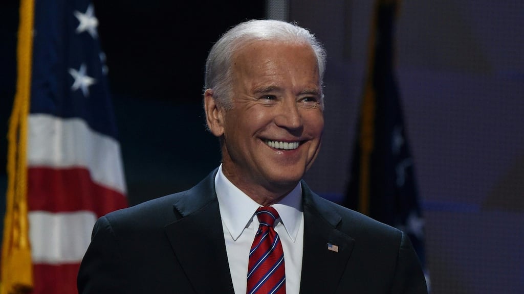 US vice-president Joe Biden – pictured here at the Democratic National Convention in Philadelphia, Pennsylvania last week – officiated a same-sex wedding at the weekend. Photograph: Robyn BECK/AFP/Getty Images