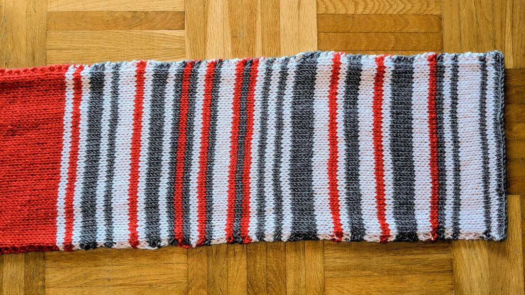 Claudia Weber’s rail-delay scarf. Photograph: Sara Weber