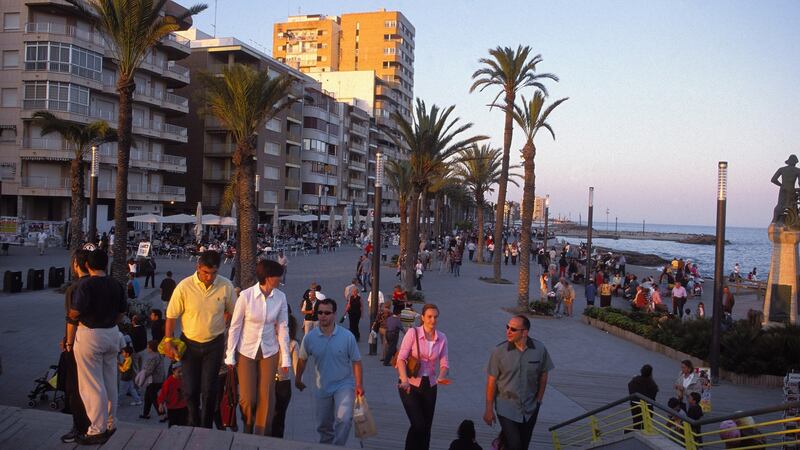 Torrevieja: about 10,000 British expats live in the resort, which is a 40 minutes’ drive from Alicante, on the Costa Blanca. Photograph: Carlos Muina/Cover/Getty Images