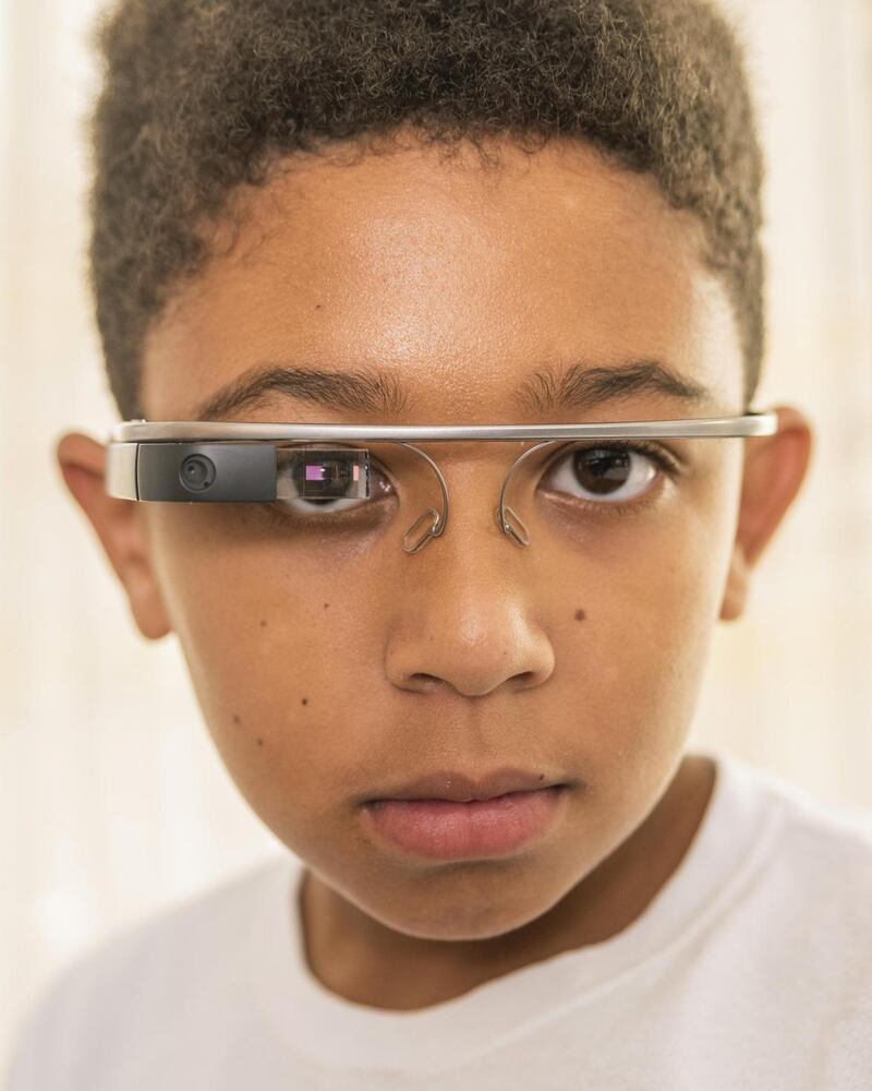 Prickett, who has autism, tested an app on the computerized glasses in a clinical trial meant to help him learn how to recognize emotions and make eye contact with those around him. Photograph: Cayce Clifford/The New York Times