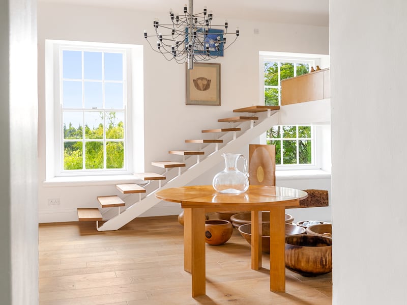 Floating staircase in the schoolhouse