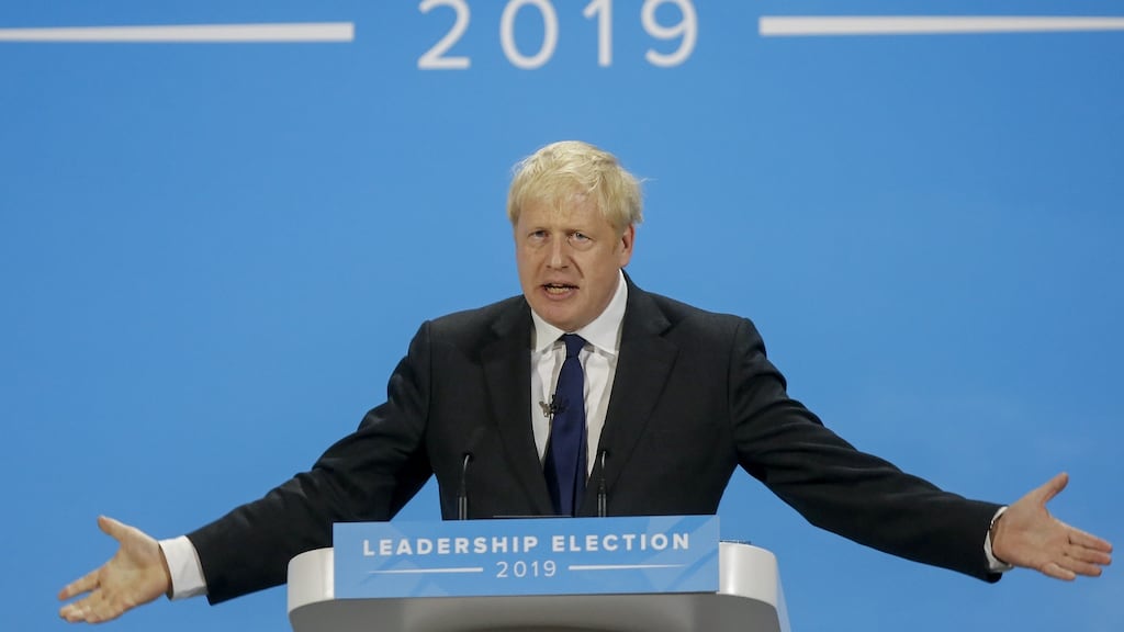 Boris Johnson is expected to win the Conservative Party leadership on Tuesday and take over from Theresa May as prime minister on Wednesday. Photograph: Simon Dawson/Bloomberg