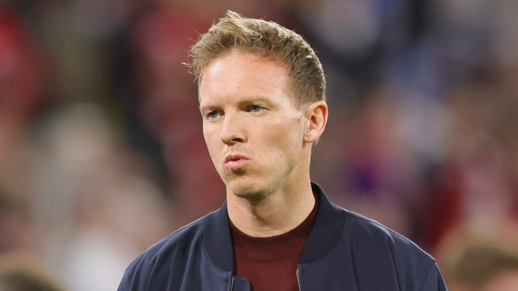 Julian Nagelsmann doesn’t give a monkeys about back three death threats. Photograph: Ronald Wittek/EPA