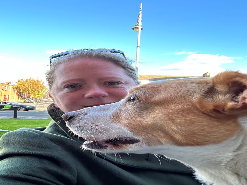 Joanne Cronin with her Jack Russell, Clara.