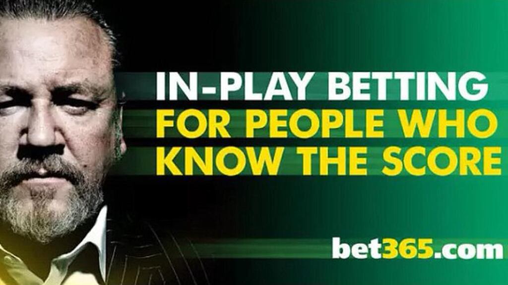 Actor Ray Winstone has become the face of Bet365’s in-play advertising. Photo: Screenshot