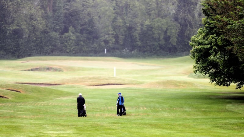 Golfers play at Craddockstown after the club reopened on May 18th. Photograph: Laszlo Geczo/Inpho