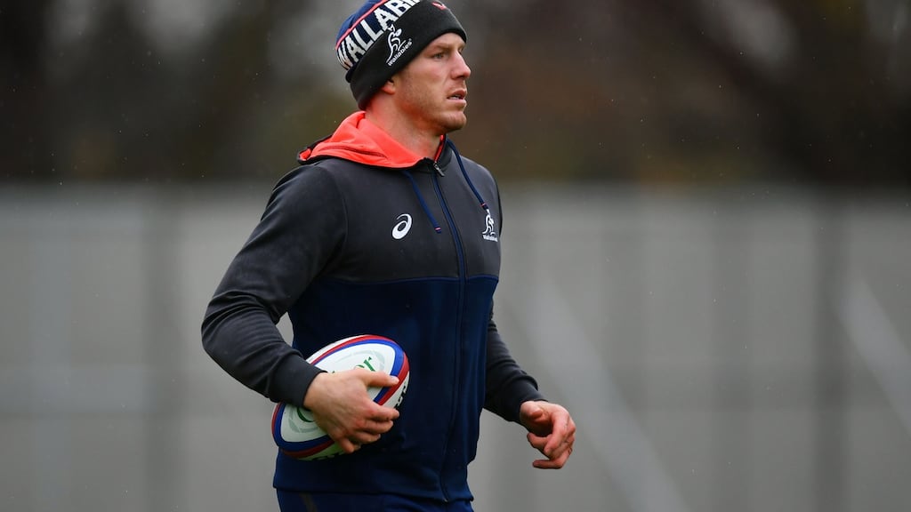 Australia’s David Pocock looks on during squad training in London on Tuesday. Photograph: Dan Mullan/Getty Images