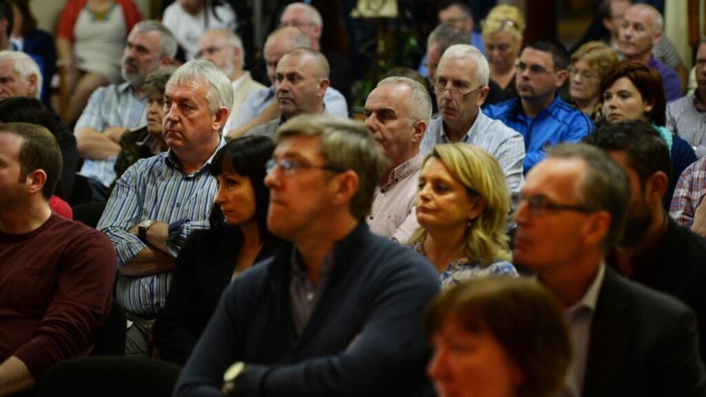 Delegates at the Sinn Fein think in Co Louth today.  Photograph: Cyril Byrne/The Irish Times