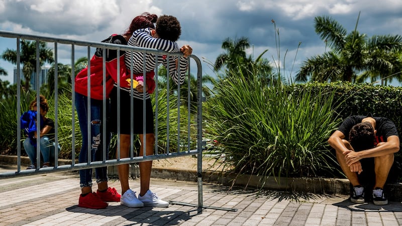 Fans gathered to honour the life of the controversial 20-year-old rapper and singer. Photograph: Scott McIntyre/The New York Times.