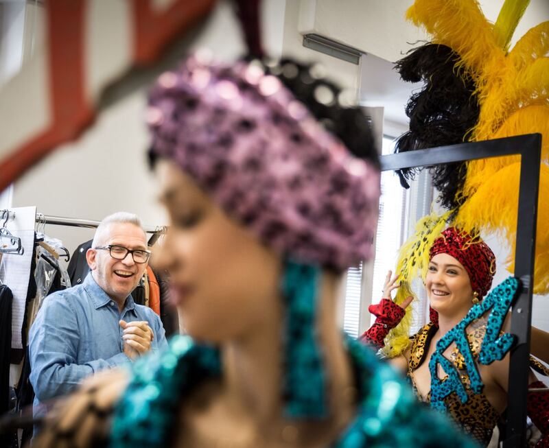 Jean Paul Gaultier at a fitting session for The One, a Las Vegas-style revue, in Berlin, 2016. Photograph: Gordon Welters/New York Times