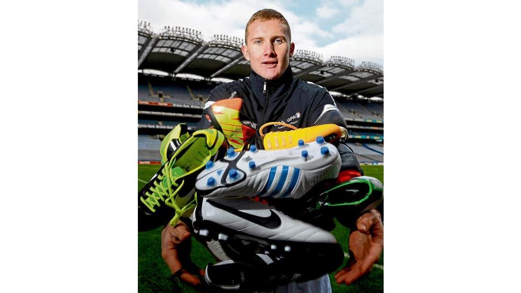 Dublin's Ciarán Kilkenny at yesterday's launch of the new website www.gaelicboots.com by the GAA and the GPA in Croke Park. photograph: david maher/sportsfile