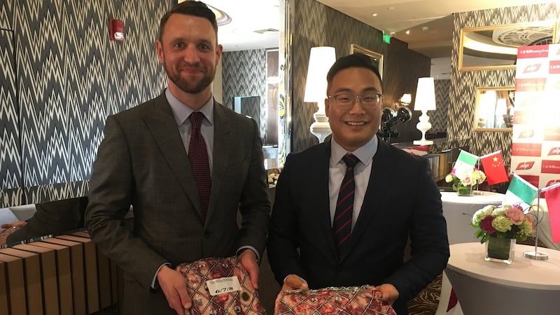 Mark Goodman and Franck Fang of ABP’s international division at the signing of a 3-year €50 million deal with Wowprime restaurant chain