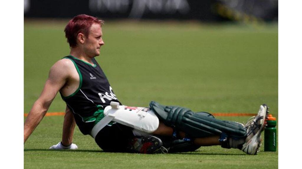 Ireland's captain William Porterfield during practice ahead of their World Cup Group B match against South Africa on Tuesday, in Kolkata. Photograph: Rupak De Chowdhuri/Reuters