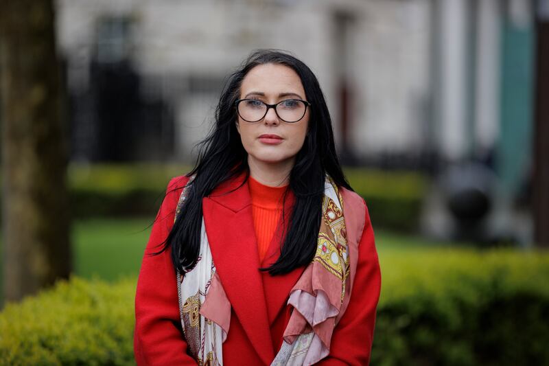 Natasha Butler of the Springhill families outside Belfast Coroner's Court this week. Photograph: Liam McBurney/PA Wire