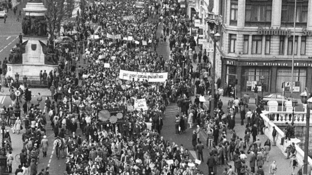 A tax protest march in the early 1980s. The debate still rages.