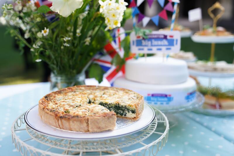 The official coronation quiche at a lunch hosted by the Archbishop of Canterbury at Westminster Abbey in London. Photograph: James Manning/PA Wire