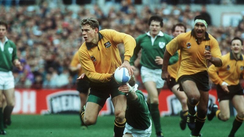Along with Brian O’Driscoll, Jason Little was one of modern rugby’s greatest outside centres. Photograph: Inpho