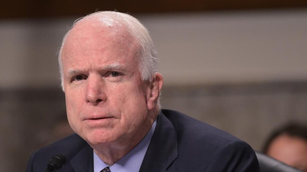 John McCain: “It’s just totally inappropriate for Mr Trump to say that he doesn’t like to be with people who are captured.” Photograph: Mandel Ngan/AFP/Getty Images
