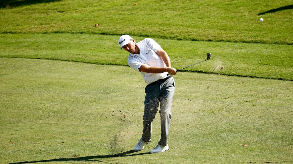 Russell Henley on the 17th hole during the second round of the Wyndham Championship. Photograph: Jared C. Tilton/Getty Images