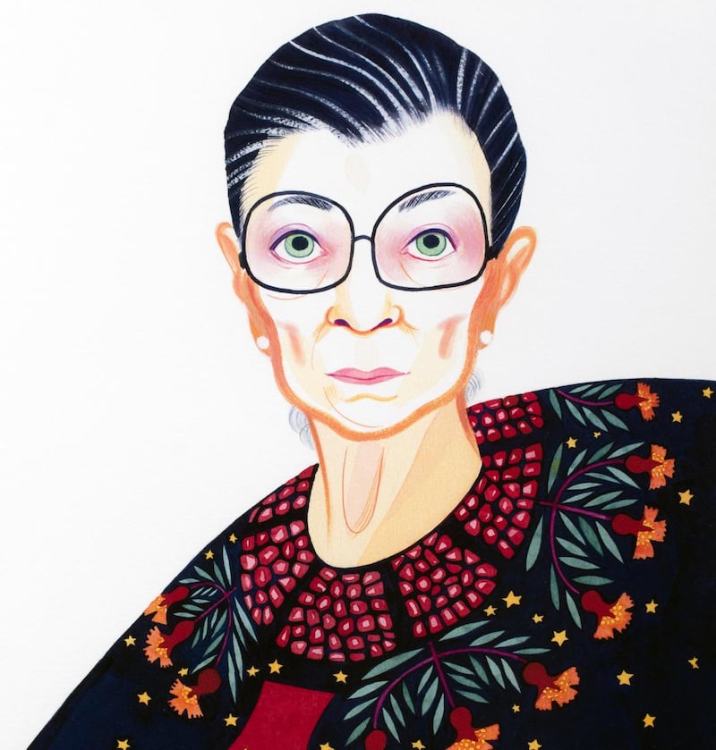 A print of Justice Ruth Bader Ginsburg by Nancy Davis. Photograph: The Potomack Company via The New York Times