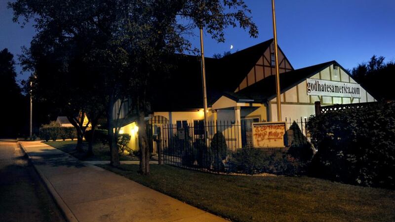 Westboro Baptist Church in Topeka, Kansas: US equality group Planting Peace plans to hold a wedding between the Harry Potter and Lord of the Rings characters in front of the anti-gay group’s building this weekend. Photograph: Michael S Williamson/The Washington Post via Getty Images