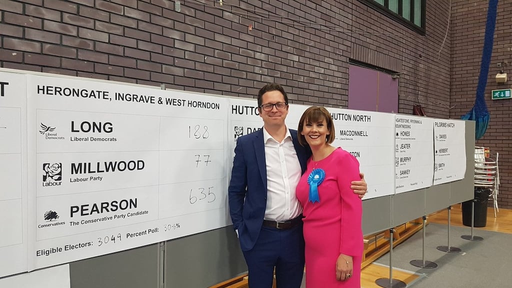 Maria Pearson (right) won a seat as a Tory on the Brentwood Borough Council