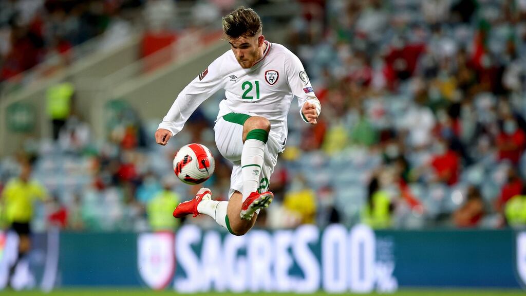 Ireland’s Aaron Connolly in action against Portugal last week. Photo: Ryan Byrne/Inpho